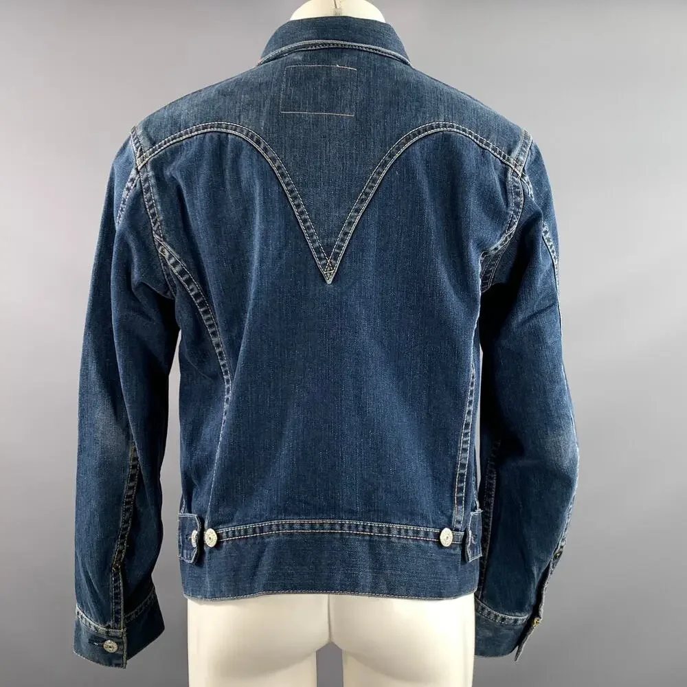 LEVI'S Size M Navy Indigo Contrast Stitch Cotton polyester Dagger Jacket